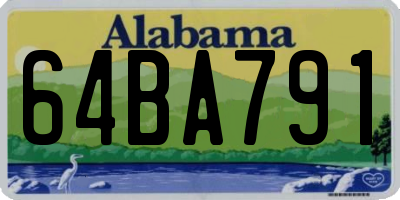 AL license plate 64BA791