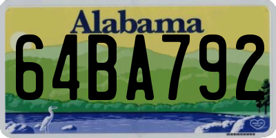 AL license plate 64BA792