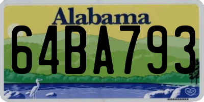 AL license plate 64BA793