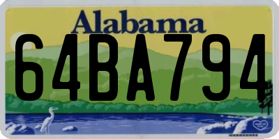 AL license plate 64BA794