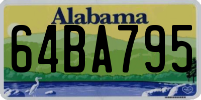 AL license plate 64BA795