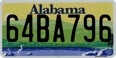AL license plate 64BA796