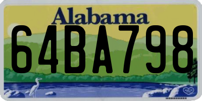 AL license plate 64BA798