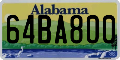 AL license plate 64BA800