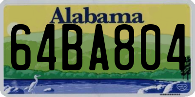 AL license plate 64BA804