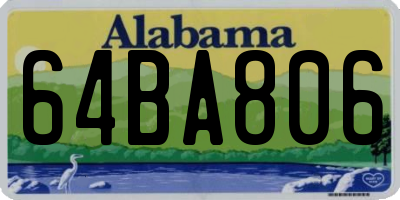 AL license plate 64BA806