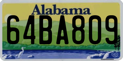 AL license plate 64BA809