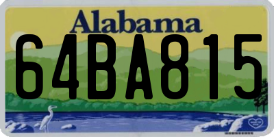 AL license plate 64BA815