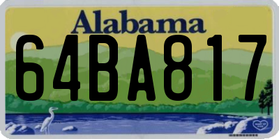AL license plate 64BA817