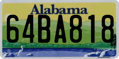 AL license plate 64BA818