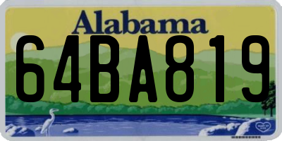 AL license plate 64BA819