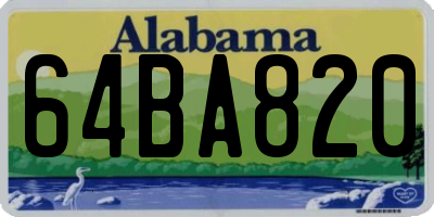 AL license plate 64BA820