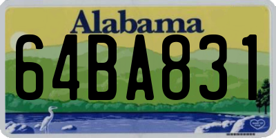AL license plate 64BA831