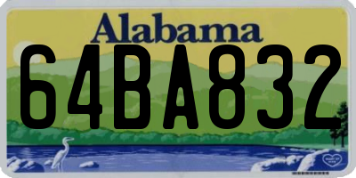 AL license plate 64BA832