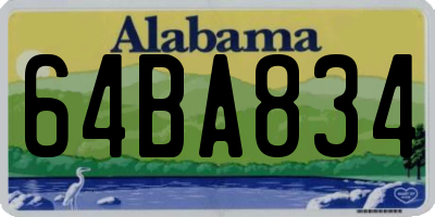 AL license plate 64BA834