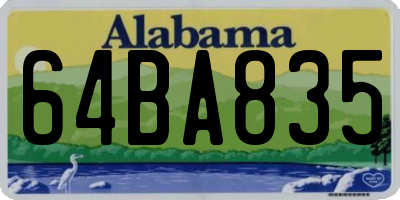 AL license plate 64BA835