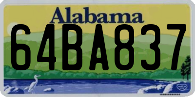 AL license plate 64BA837