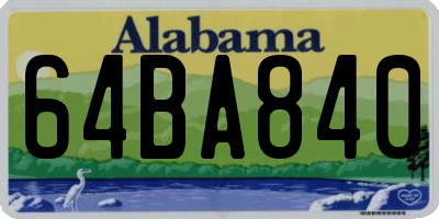 AL license plate 64BA840