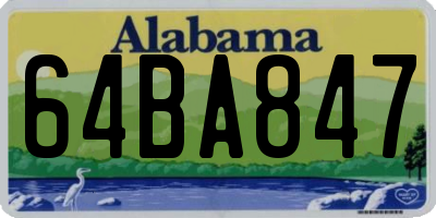 AL license plate 64BA847