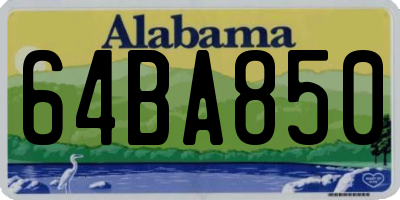 AL license plate 64BA850