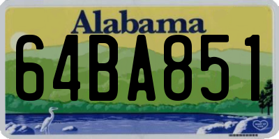 AL license plate 64BA851