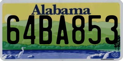 AL license plate 64BA853