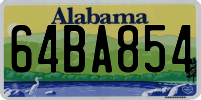 AL license plate 64BA854