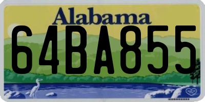 AL license plate 64BA855