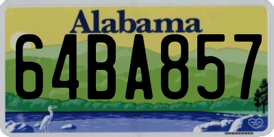 AL license plate 64BA857