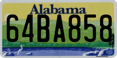 AL license plate 64BA858