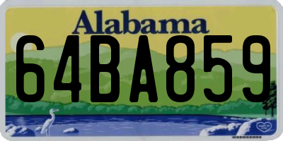 AL license plate 64BA859