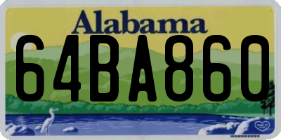 AL license plate 64BA860