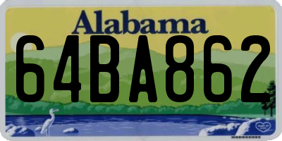AL license plate 64BA862