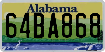 AL license plate 64BA868