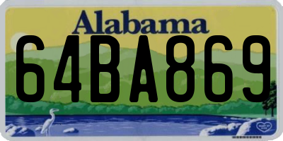 AL license plate 64BA869
