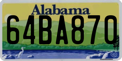 AL license plate 64BA870