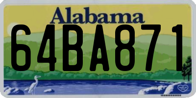 AL license plate 64BA871