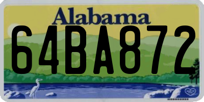 AL license plate 64BA872