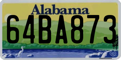 AL license plate 64BA873