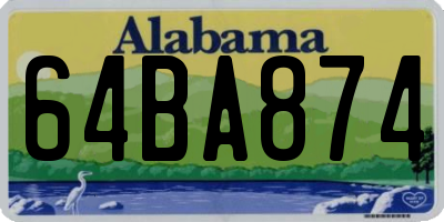 AL license plate 64BA874