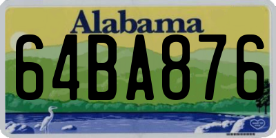 AL license plate 64BA876