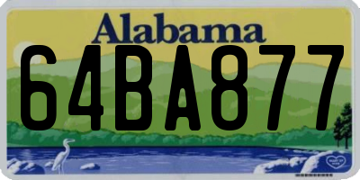 AL license plate 64BA877