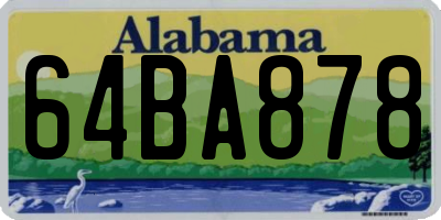 AL license plate 64BA878