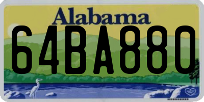 AL license plate 64BA880