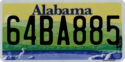 AL license plate 64BA885