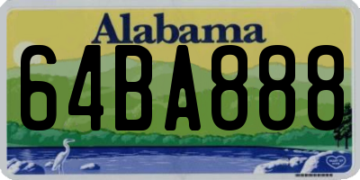 AL license plate 64BA888