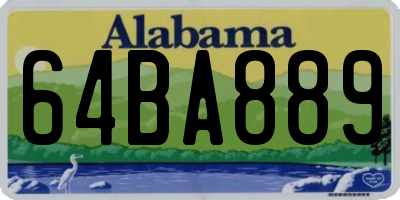 AL license plate 64BA889