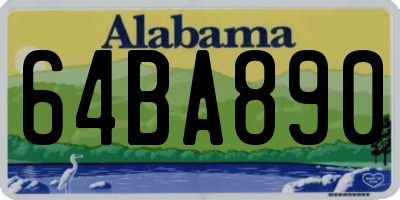 AL license plate 64BA890