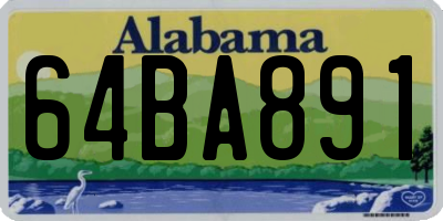AL license plate 64BA891