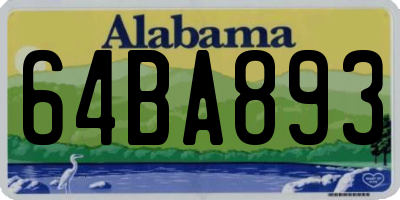 AL license plate 64BA893